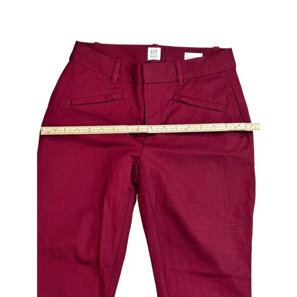 Gap Curvy Signature Skinny Ankle Pants Size 2 Burgundy - Picture 9 of 10